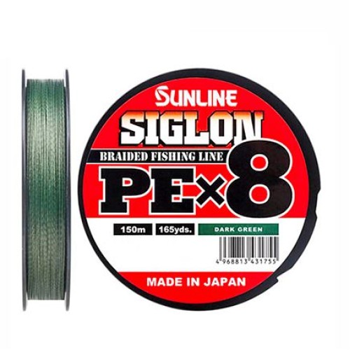 Шнур Sunline Siglon PE X8 Dark Green (150m/0,8PE/6,0kg)