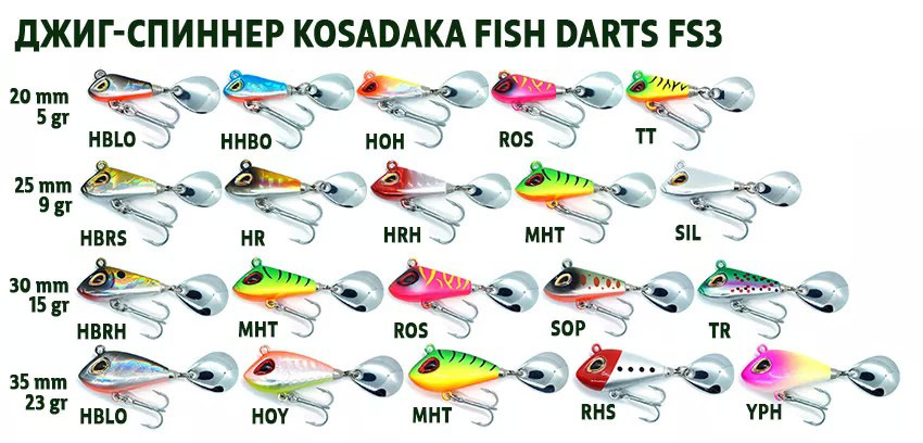 Джиг-спиннеры Kosadaka Fish Darts FS3